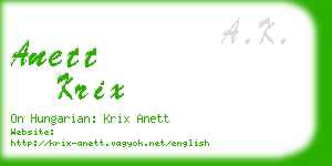 anett krix business card